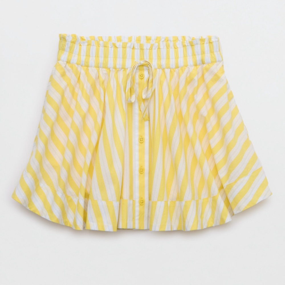 Aerie Boxer Skirt in Yellow & White Stripe